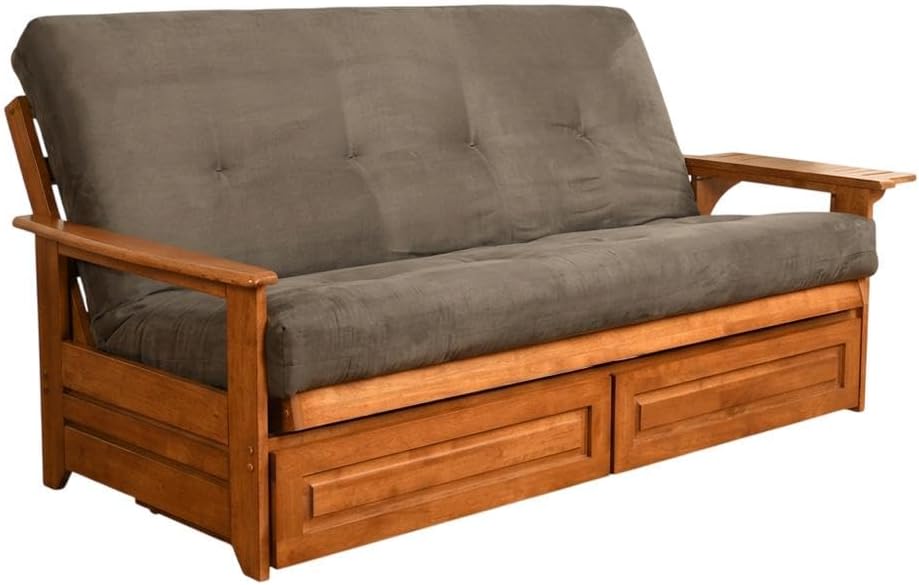 Starlight Canyon Home Gray Futons with 100% Polyester Fabric, Durable Frame, Modern Style, Comfortable Seating for Living Room, Lounge