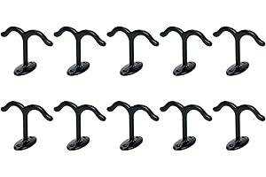10 PCS Zinc Alloy Black Double Prong Under Cabinet Towel Bar