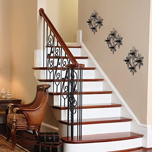 Phirown Wall Candle Sconces Set Of 3, Farmhouse Wall Candle Holder Decorative Snowflake Design, Metal Hanging Candle Holder Wall Decorations With 12 Trays For Living Room, Bedroom, Bathroom, Hallway #TOP6