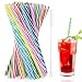 Produktbild 60 Stück Wiederverwendbare Strohhalme, Verdickte Strohhalme Plastik, Trinkhalme Plastik mit Strohhalmbürste für Smoothies, Saft, Heißgetränk, Cocktail (0,28 Zoll Durchmesser, 9,06 Zoll lang)