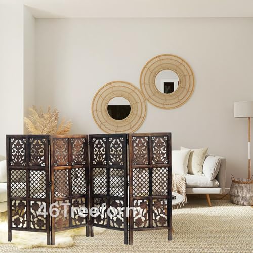 Image of Wooden Room Partition /Screen /Room Divider /Room Separator for Livng Room Bedroom Home Office Restarurant Hallway 20Inches Wide (4 Panel 4 Feet)