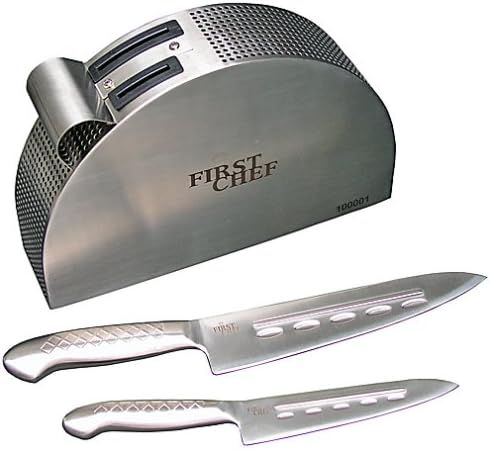 First Chef (Professional Knife) Knife Stand Set with 2 Knives & Whetstone