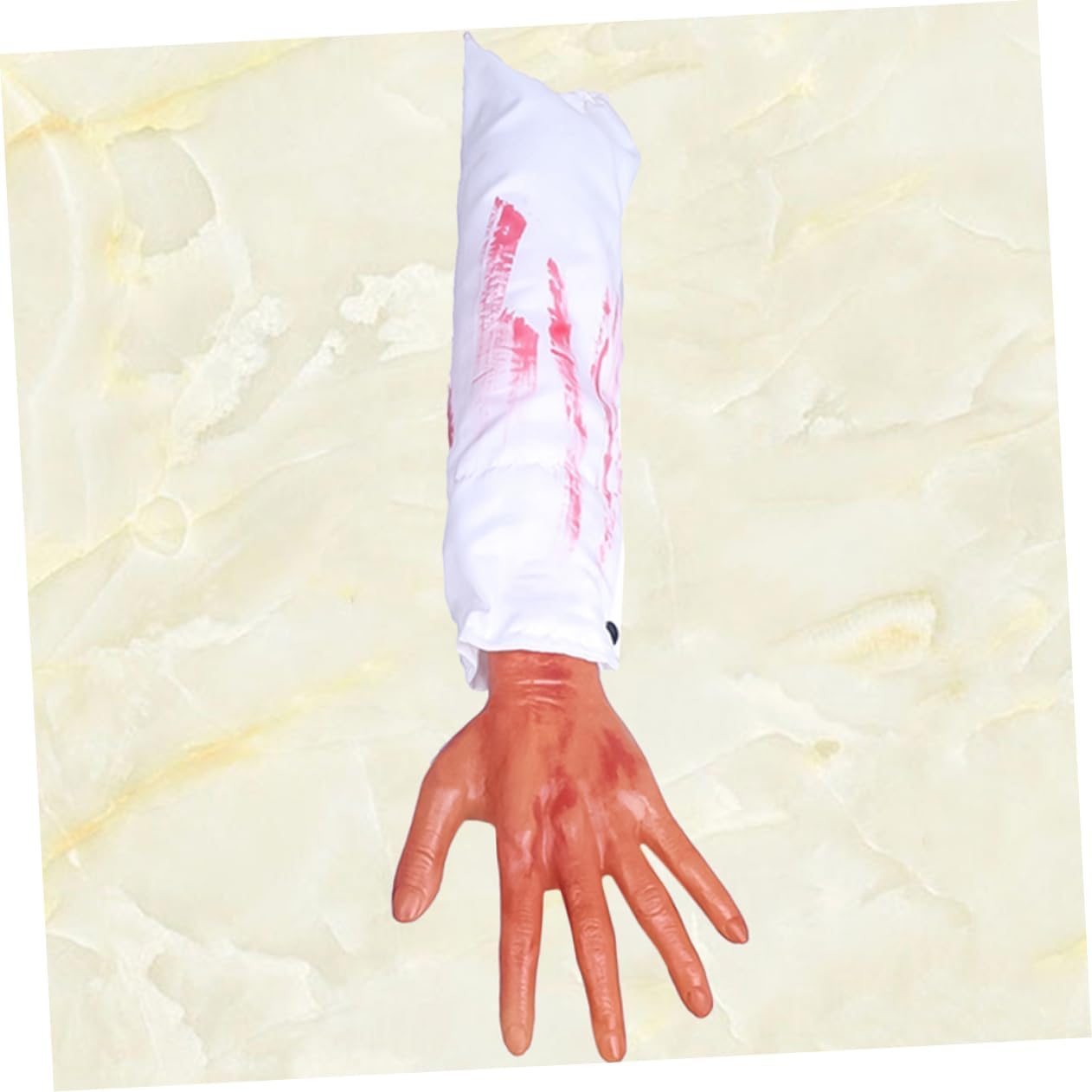 GALPADA 2pcs Halloween Scary Fake Broken Hands Prank Props Realistic Bloodied Severed Body Parts for Haunted Houses Parties and Decorations Halloween Fake Hands Blood Stains and Plaid