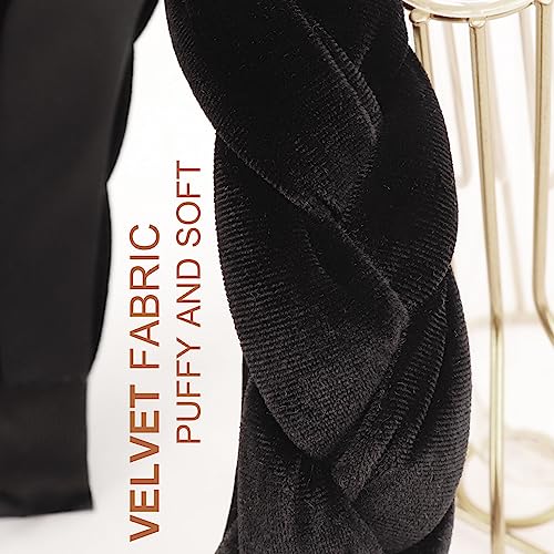 Image of DRESHOW Braided Headbands for Women Velvet Hair Hoop Elastic Criss Cross Hair Bands Accessories