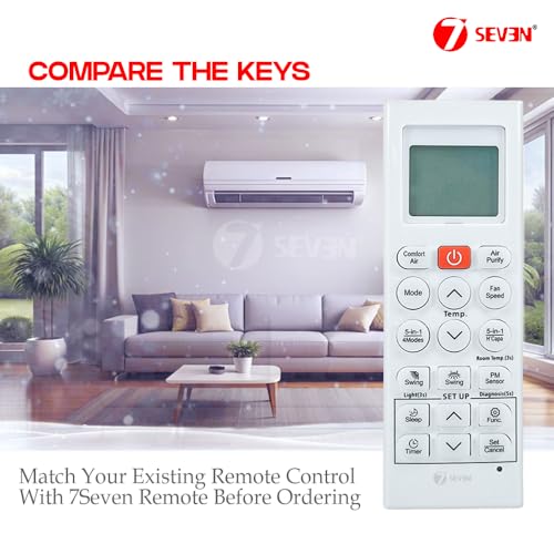 Image of 7SEVEN Compatible with LG AC Remote Control Model 36R Suitable for 1 1.5 2 Ton Split and Window Air Conditioner - Match Each Key by Key Exactly with existing AC Remote Function