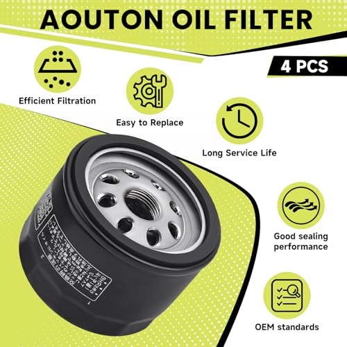 Image of (4-Pack) 49065-0721 Oil Filter Replace 49065-7007 OEM | Compatible with Kawasaki FR600V FR651V FR691V FR730V FS651V FX600V FX730V FS691V FX691V Engine