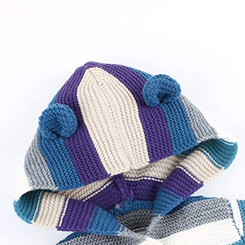 VICROAD Baby Vest Hooded Jassen Jongens Meisjes Streep Gebreide Jas Warme Trui - Image 4