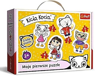 Trefl Wesoła Kicia Kocia Puzzle 4 w 1 Baby Classic z Grubego Kartonu dla Dzieci od 2 lat