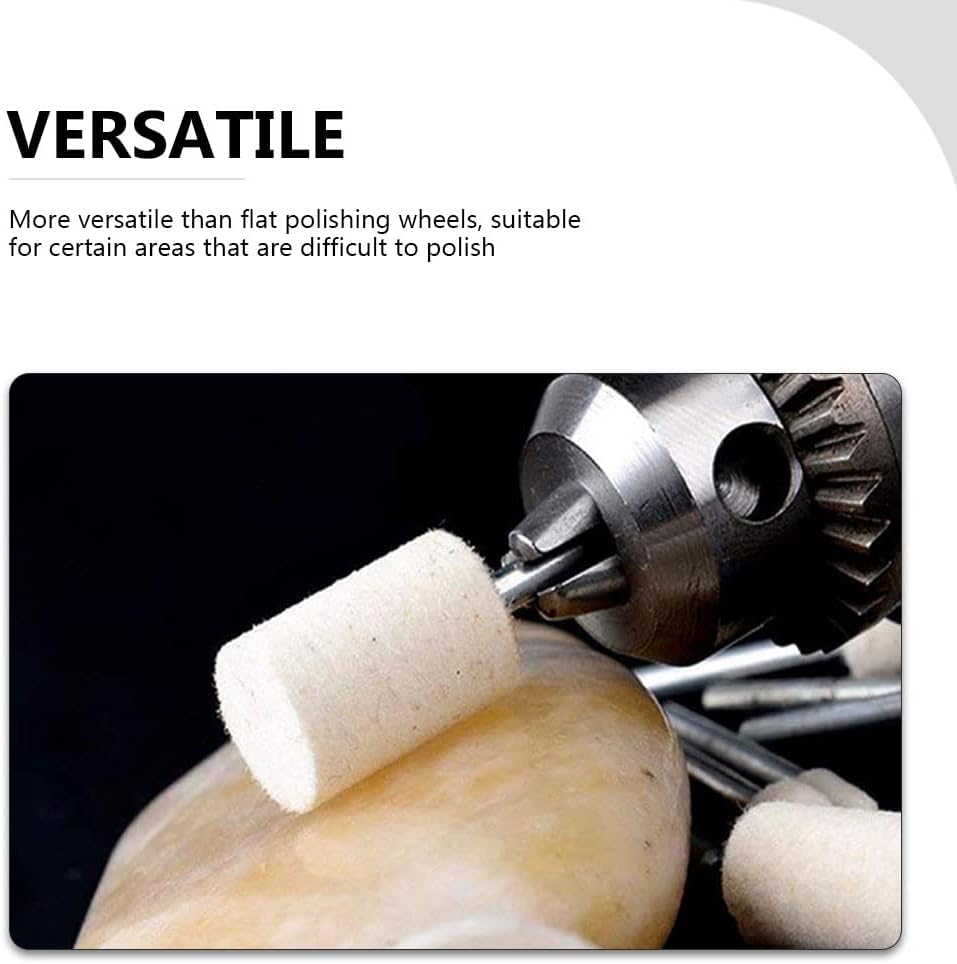 100pcs Polishing Buffing Wheels Wool Grinding Bits Felt Mandrel Grinding Bits Polishing