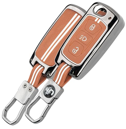 Image of SHOPOFLUX Metal Key Cover Compatible with Tata Tiago | Nexon | Altroz | Curvv | Safari | Storme | Zest | Bolt | Tigor | Punch | Hexa 3 Button Flip Key