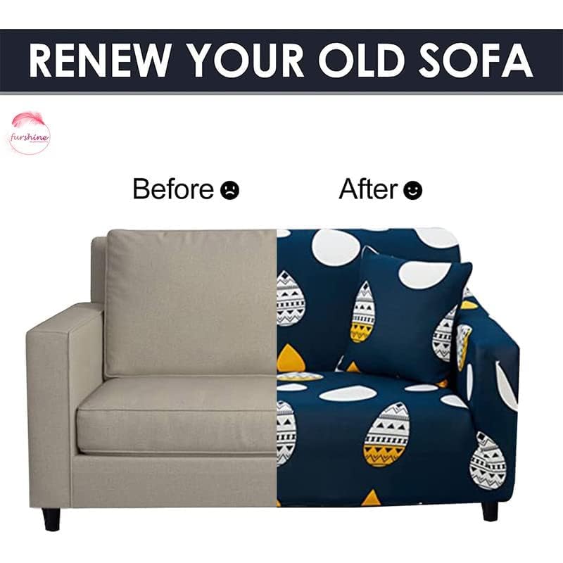 Image of Gurnoor Sofa Cover One 3 Seater and Two 1 Seater Fully Covered Universal 5 Seater for Living Room Non-Slip Sticky Elastic Stretchable Couch Sofa Set Slipcover Protector(Bubble)