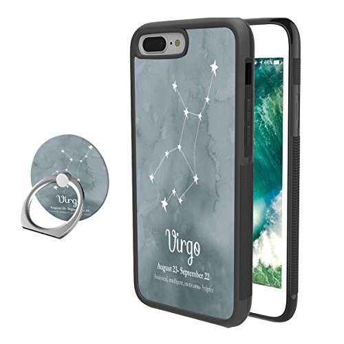 Feloowse Virgo Case for iPhone 7 Plus 8 Plus Case with Ring Holder Stand Constellation iPhone 7 Plus 8 Plus Anti-Slip TPU + Hard PC Back Case