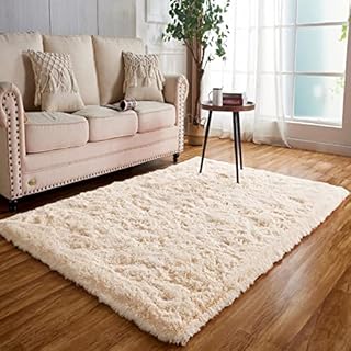 Achiiso Soft Fluffy Area Rugs, Anti-Slip Shaggy Carpets Thick Pile Faux Rugs for Living Room Bedroom Children Room(Pink,90x160 cm)