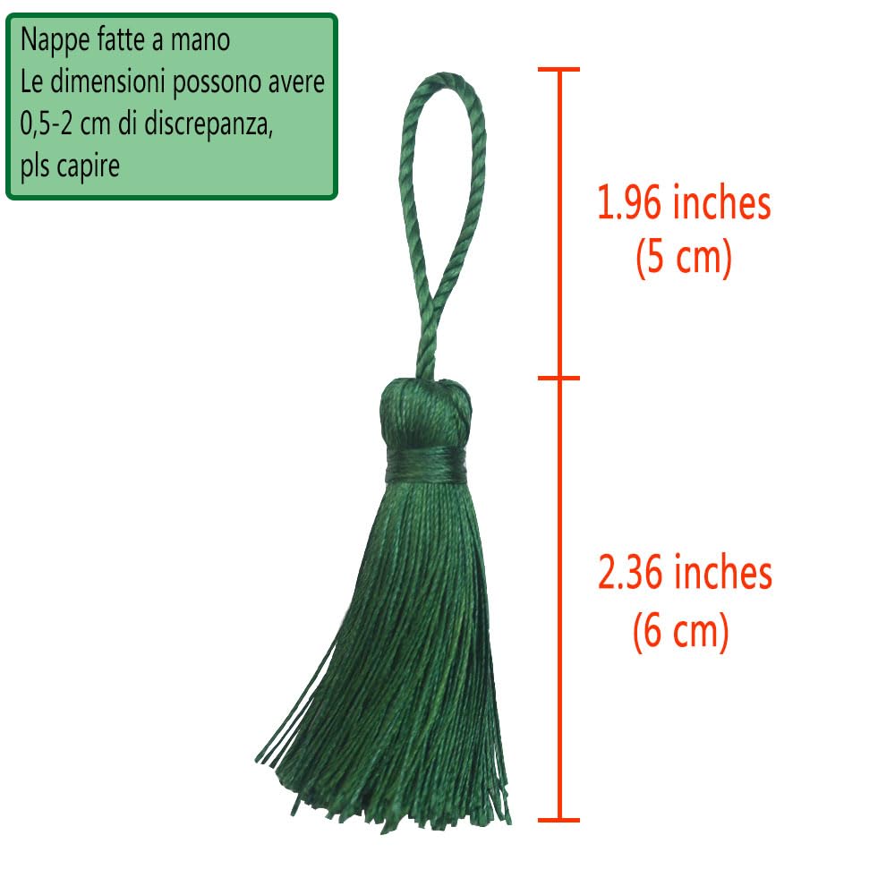 Makhry 20pcs 4.3 Inch Handmade Silky Floss Mini Tiny Craft Tassels with 2-Inch Cord Loop and Small Chinese Knot for Earrings Souvenir - Image 2