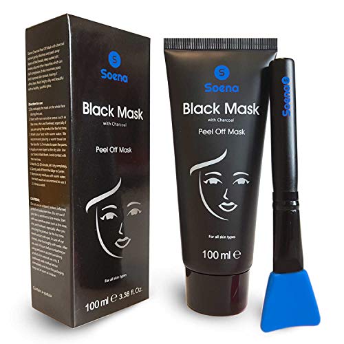 Schwarze Peel-off Maske für Männer von Soena – 100 ml mit Pinsel