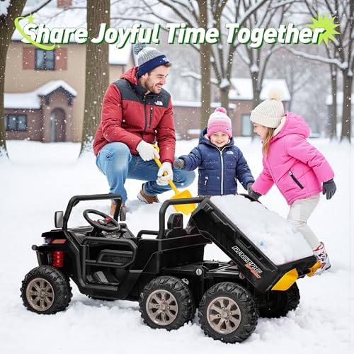 Image of 24V Ride on Dump Truck, XL 2 Seater Ride on Cars with Remote Control, 4x200W Powerful Motors, 6-Wheel Suspensions, Electric Dump Bed, Shovel, Kids UTV for Boy Girl