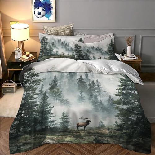 Housse de couette cerf microfibre résistante effet 3D luxe - 6