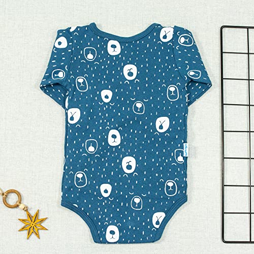 Body de bebê kimono minimalista urso azul escuro