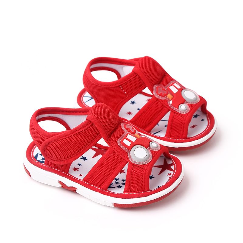 Baby Boys Girls Squeaky Sandals Infant Premium Rubber Sole Closed-Toe Non-Slip Shoes Toddler Soft First Walkers Shoes