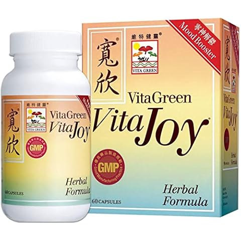 Vita Green Vita Joy Natural Herbal Stress Relief Supplement, Mood Boost, Calm Relaxation-60 Capsules Cover