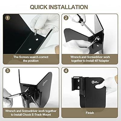 TOBUMO 4 Pack E-Track Wheel Chock for E-Track System |E Track Motorcycle Wheel chocks for Dirt Bikes|E-Track Accessories for Enclosed Trailer E-Track Wall Mount Motorcycle Tire for Garages Trailers