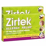 Zirtek hayfever Tablets | Allergy Relief Cetirizine Antihistamine Tablets | 60 Allergy Tablets 10mg | 24 Hour Relief for Hayfever Dust Pets Runny Nose & Hives | Adults and Children Over 6