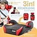 KIDIZ® Autokindersitz mit Isofix i-Size R129 100-150cm bis 12 Jahre, Kinderautositz Gruppe 1/2/3, mitwachsender Kindersitz, 5-Punkt-Gurt & höhenverstellbare Kopfstütze, Sitzerhöhung Auto, Rot