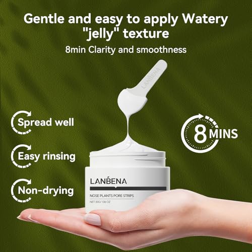 Lanbena Tiras De Poros (30 G), 60 Tiras De Nariz Com Removedor De Cravos, Removedor De Cabeça Preta