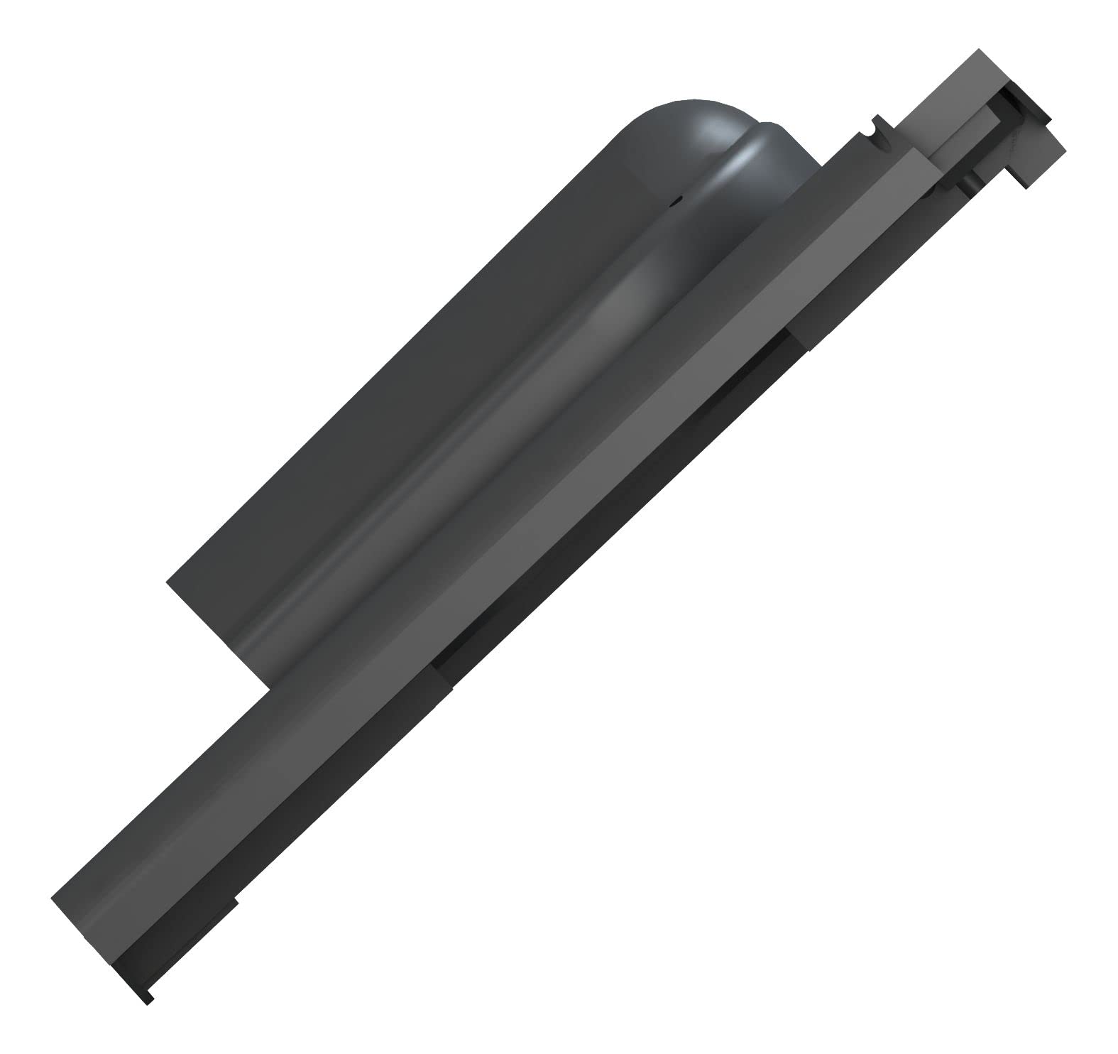 Flachlüfter für Röben Piemont Dachziegel, Dachlüfter Entlüfter Lüftungsziegel (RAL 7021 - Anthrazit)