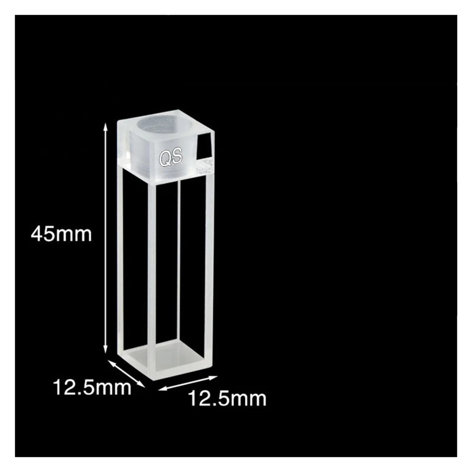 2 Stück Standard-Quarz-Fluoreszenzküvettenzelle mit Stopper, Abmessung 12,5 x 12,5 x 45 mm, optischer Weg 10 mm, vierseitige Transluzenz(High Transmittance)