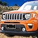 JeCar Headlight Bezels Headlight Trim Cover Head Lamp Ring for 2019-2021 Jeep Renegade, Black