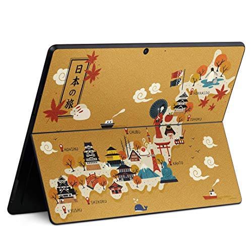 igsticker Surface Pro X 専用スキンシール サーフェス プロ エックス ノートブック ノートパソコン カバー ケース フィルム ステッカー アクセサリー 保護 016039 日本地図 旅 和