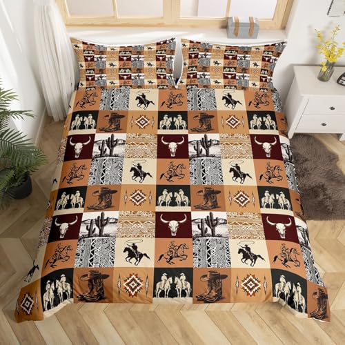 Housse de couette patchwork de cow-boy en textile doux de qualité pour lit enfant