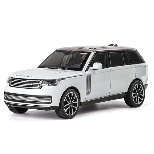 FEXXA 1:32 Scale Ran GE Rover 2022 Die-Cast Metal Car with Sport car Openable Doors Light and Sound,Pull Back Function Indoor Outdoor Toy for Kids (1.32 Scale-White/Golden)