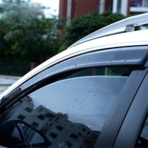Vesul Outside Mount Tape-On Polycarbonate Rain Guards Window Visors Compatible With Nissan Rogue Sport 2017-2020 Window Wind Deflector Shield Cover With 304 Stainless Steel Trim #TOP9