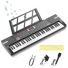 【Authentic Piano Experience】This Keyboard Piano 61 Keys features 61 meticulously crafted weighted keys that simulate the action and gravity feedback of an acoustic piano. The Piano Keyboard built-in high-fidelity dual-speaker system utilizes professi...