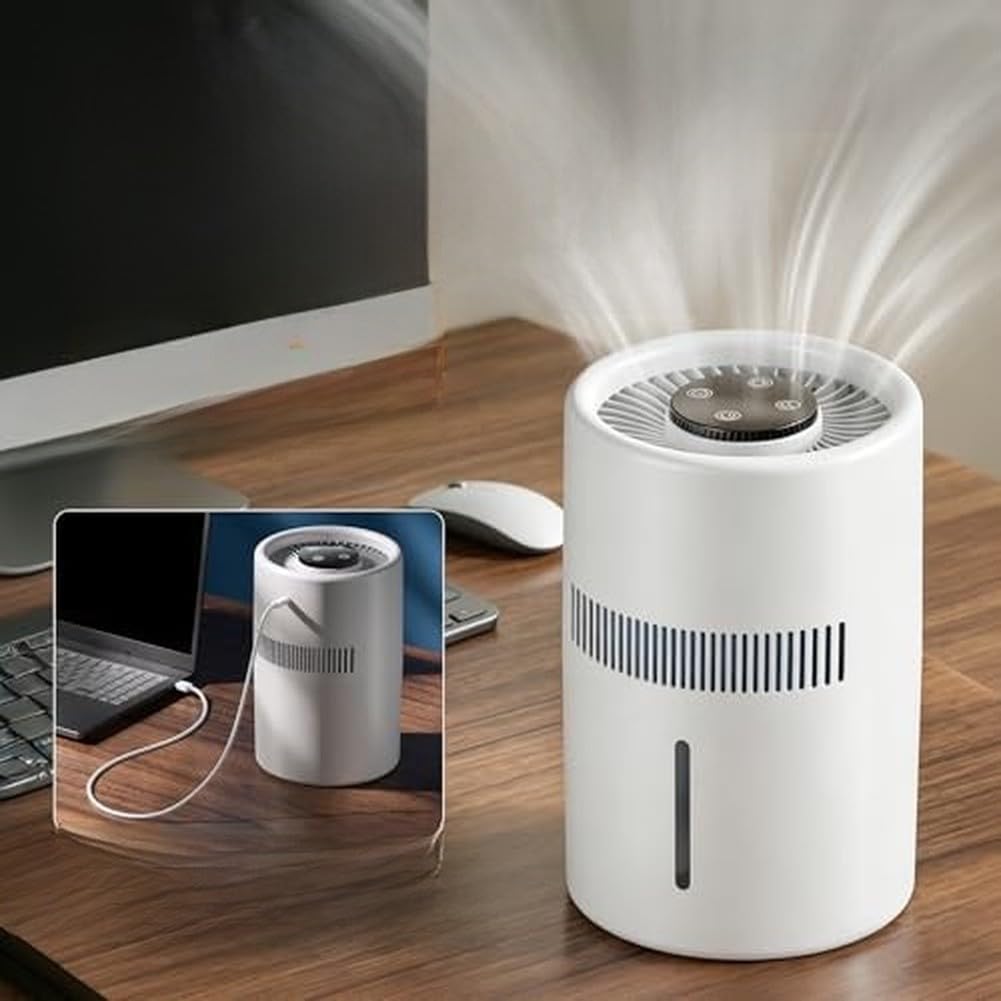 Umidificatore Purificatore 4L Silenzioso Anti-Polvere Umidificatore | Filtrazione efficiente, rimuove per polvere e inquinanti, ambiente sano, per casa e ufficio, plastica resistente