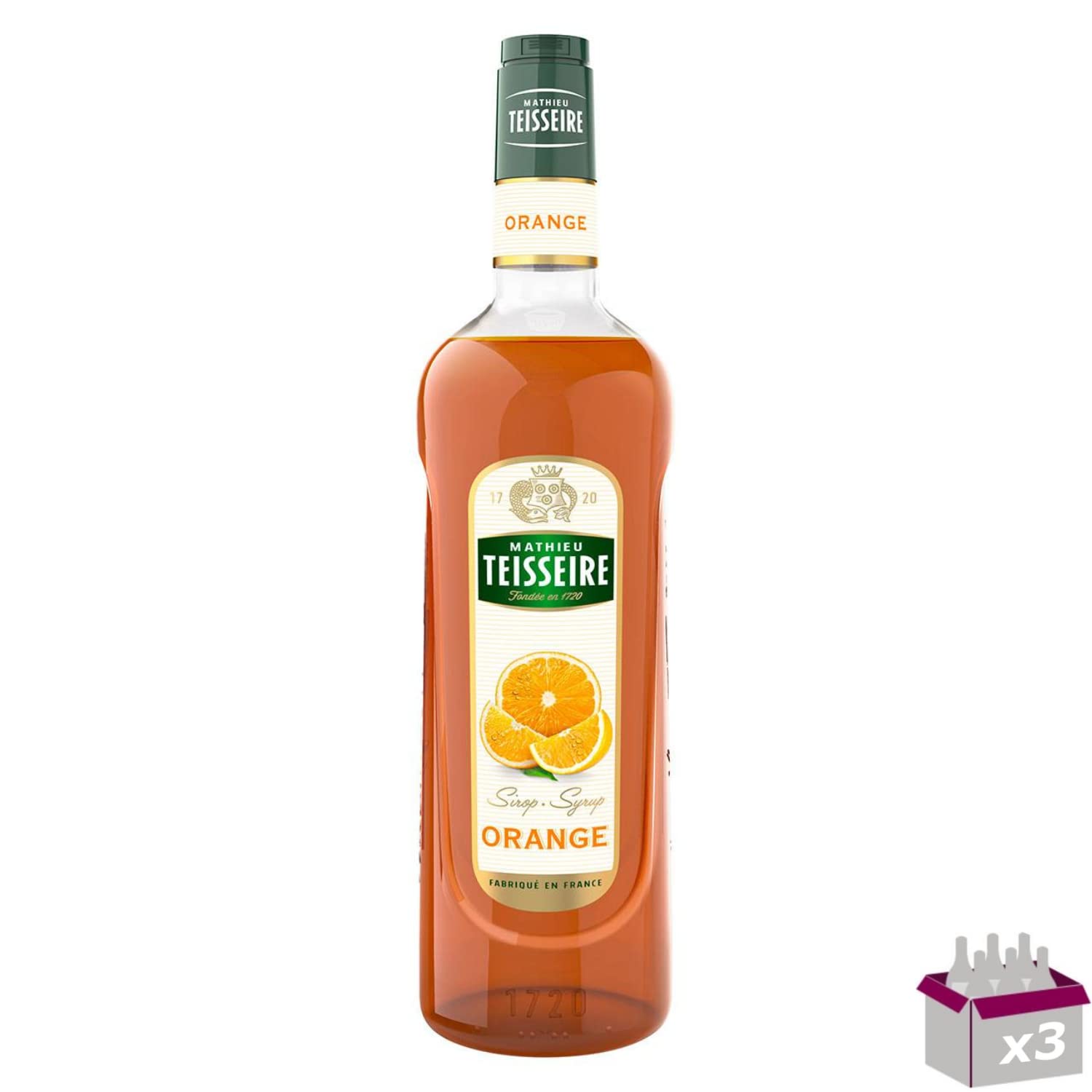 Lot de 3 - TEISSEIRE - Sirop Orange - 1L