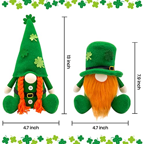 St Patricks Day Decorations - St Patricks Day Decor - Leprechaun Doll, St Patrick's Day Plush Shamrock Gnomes Decorations for Home, Office - Green St. Patricks Day Table Centerpiece - Irish Gifts - Image 3