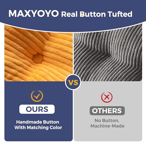 Image of MAXYOYO Convertible Sofa Bed, Pull Out 3 Seater Sofa Couch, 2 in 1 Folding Couch Bed, Fold Out Floor Couch with Pillows for Living Room Bedroom, Orange