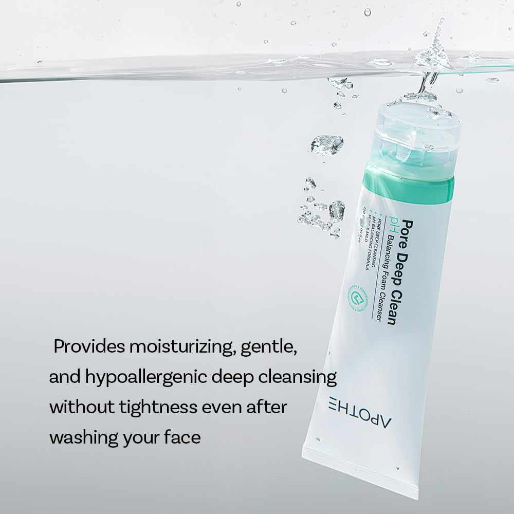 APOTHE Pore Deep Clean pH Balancing Foam Cleanser 4.05 fl oz (120ml) – Deep Cleansing, Hydrating & Exfoliating with Olive Oil, Avocado, and Natural Microbubbles - Image 7