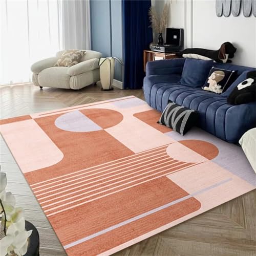 Tapis géométrique multicolore moderne et lavable 140x200cm doux pour salon - 2