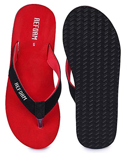 Image of REFOAM Red Rubber Slip on Casual Slippers /Flip-Flop for Women