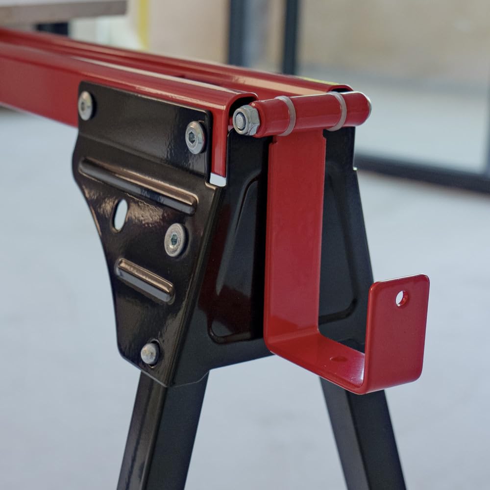 Lot de 2 tréteaux pliables léger - Capacité 760kg - Métal - Tréteaux pour atelier et chantier - Largeur 86cm - Ht 79cm
