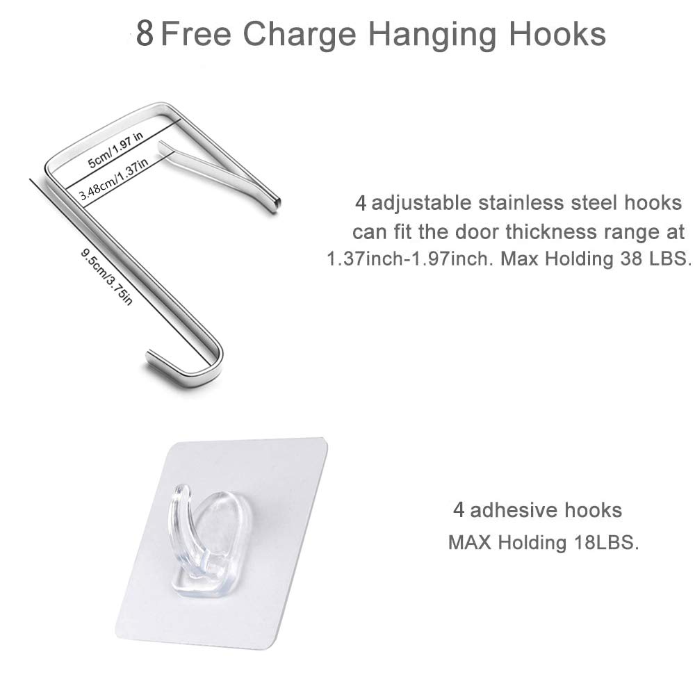 Hängekorb, Hängekorb mit Haken, platzsparender Wäschesack und Wäschesack über der Tür (Pop Heather Grey, 2 Stück)