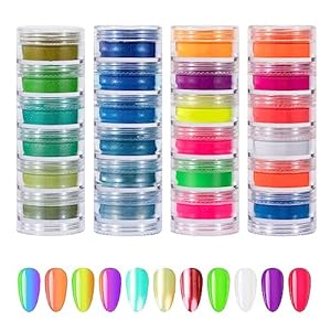 Johotone Neonowy Brokat do Paznokci 24 Kolory