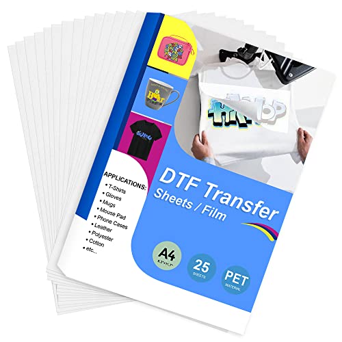 Dtf Transfer Film - A4(8.3" X 11.7") 25 Sheets Double-Sided Matte Clear Pretreat Sheets #TOP21
