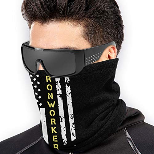 Ironworker American flag Men Women Cold Weather Neck Gaiter Tube Face Mask