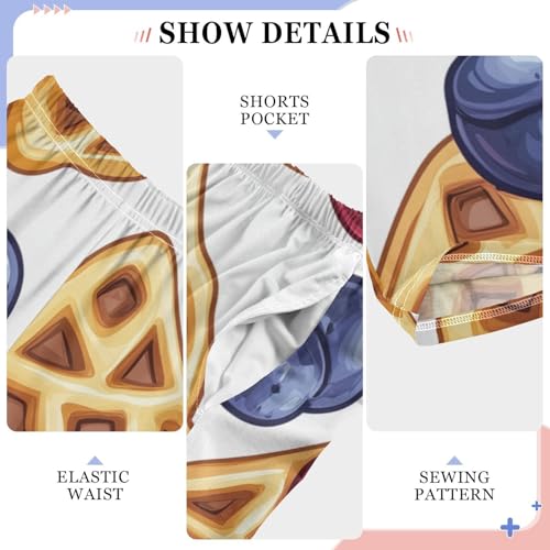 Cookies Blueberry Boys Long Pants Soft Trousers Elastic Waist Kids Lounge Bottoms with Pockets S-XL4