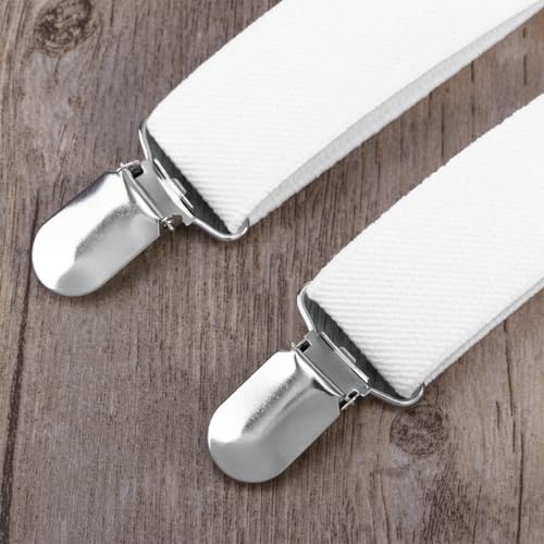 Beaupretty 2pcs Novelty Suspenders Clip Lightweight Portable Organizing Clips Elastic Braces for Men Wide Suspenders Side4